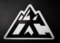 Ocean Crest black and white triangular mountain decal on grey surface